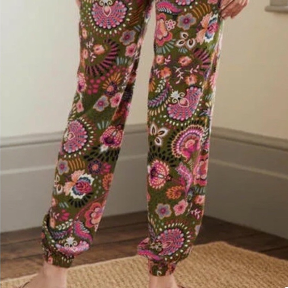 Boden Crinkled Tapered Trousers Paisley Pull-On  Pants Size US 4R - Picture 3 of 5